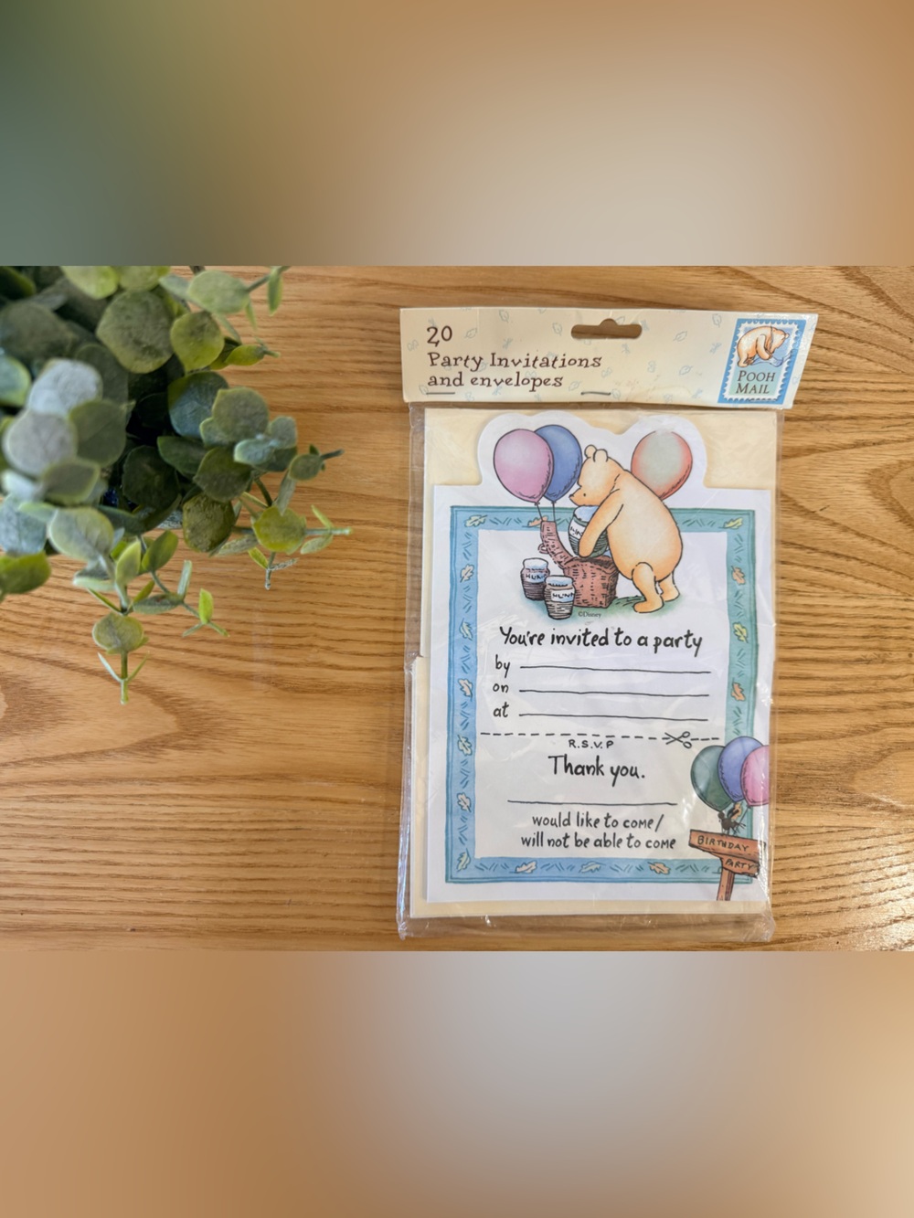 🌿4/$25 • Winnie the Pooh Pooh Mail Party Invitations and Envelopes